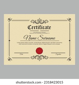 Certificate template with modern pattern,diploma,Vector illustration