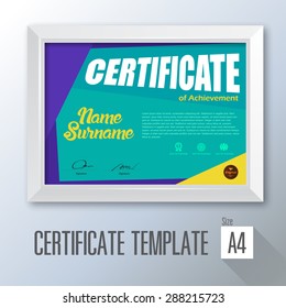 certificate template with modern pattern,diploma,Vector illustration 