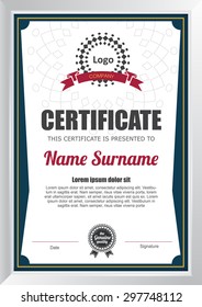 certificate template with modern pattern,diploma,Vector illustration 