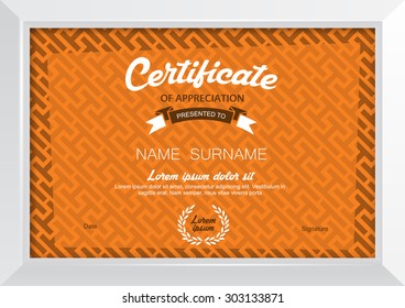 certificate template with modern pattern,diploma,Vector illustration 