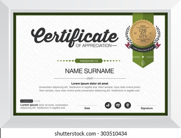 certificate template with modern pattern,diploma,Vector illustration 