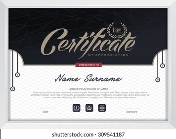 certificate template with modern pattern,diploma,Vector illustration 