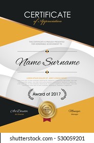 certificate template with modern pattern,diploma,Vector illustration 