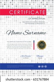 certificate template with modern pattern,diploma,Vector illustration 