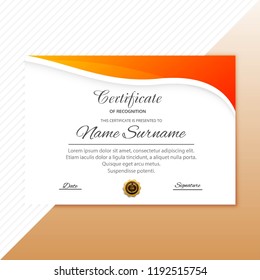 Certificate template with modern style design