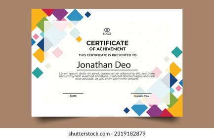 Certificate template. modern value design and layout luxurious.