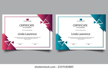 Plantilla de certificado. diseño moderno y de gran calidad.