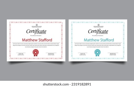 Certificate template. modern value design and layout luxurious.