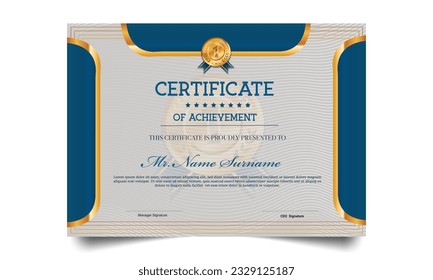 Certificate template. modern value design and layout luxurious. Certificate of achievement abstract geometric texture. Diploma of modern design or gift certificate.