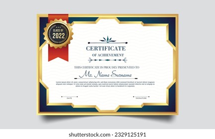 Certificate template. modern value design and layout luxurious. Certificate of achievement abstract geometric texture. Diploma of modern design or gift certificate.