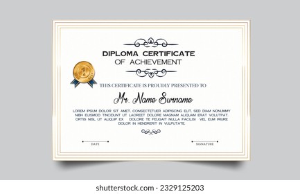 Certificate template. modern value design and layout luxurious. Certificate of achievement abstract geometric texture. Diploma of modern design or gift certificate.