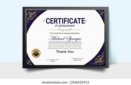 Certificate template. modern value design and layout luxurious. Certificate of achievement abstract geometric texture. Diploma of modern design or gift certificate.