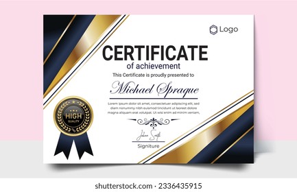 Certificate template. modern value design and layout luxurious. Certificate of achievement abstract geometric texture. Diploma of modern design or gift certificate.