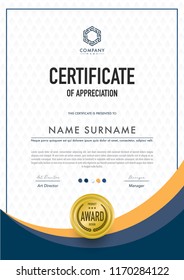 Certificate template modern,luxury and diploma style,vector illustration.