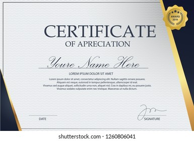 Certificate Template Modernluxury Diploma Stylevector Illustration 