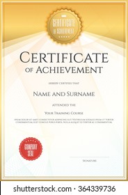 Certificate template in portrait and vector format for achievement graduation completion