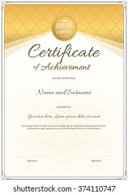 Certificate template in portrait and vector format for achievement graduation completion