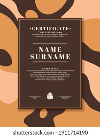 Certificate template for posting your information and text. The design of the certificate of honor in a modern style. Vector illustration with graphic elements. Abstract background.