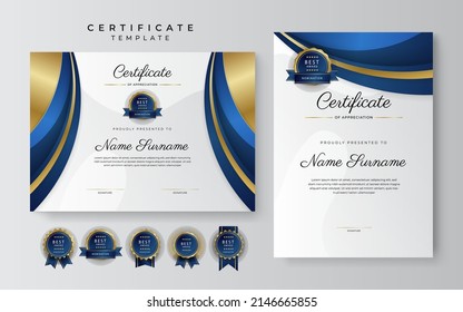 Certificate template with professional clean design. Vector illustration. Certificate of achievement abstract geometric texture decoration for multi-purpose business or education needs