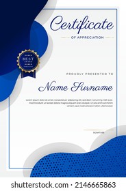 Certificate template with professional clean design. Vector illustration. Certificate of achievement abstract geometric texture decoration for multi-purpose business or education needs
