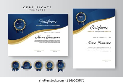 Plantilla de certificado con diseño profesional limpio. Ilustración vectorial. Certificado de logro decoración de textura geométrica abstracta para necesidades multipropósito de negocios o de educación