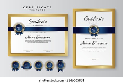 Plantilla de certificado con diseño profesional limpio. Ilustración vectorial. Certificado de logro decoración de textura geométrica abstracta para necesidades multipropósito de negocios o de educación