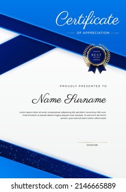 Plantilla de certificado con diseño profesional limpio. Ilustración vectorial. Certificado de logro decoración de textura geométrica abstracta para necesidades multipropósito de negocios o de educación