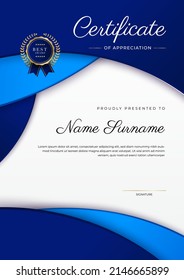 Certificate template with professional clean design. Vector illustration. Certificate of achievement abstract geometric texture decoration for multi-purpose business or education needs