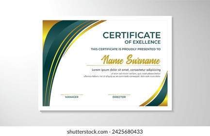 Certificate template with professional clean design. Vector illustration. Certificate of achievement abstract geometric texture decoration