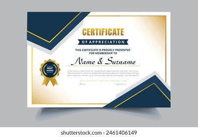 Certificate template with professional clean design. Vector illustration on EPS10