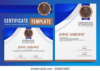Certificate template, Qualification Certificate of appreciation design. 