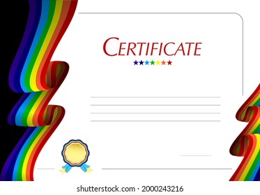 Certificate Template Rainbow Colors Diploma Stock Vector (Royalty Free ...