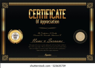 Certificate template retro design 