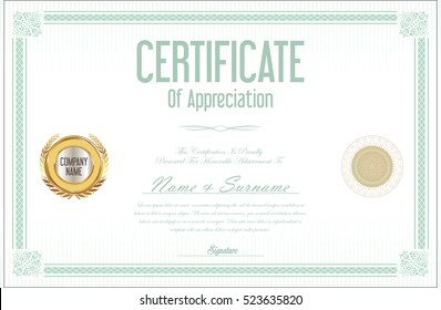 Certificate template retro design 