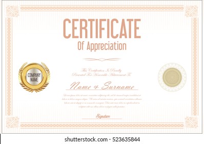 Certificate template retro design 