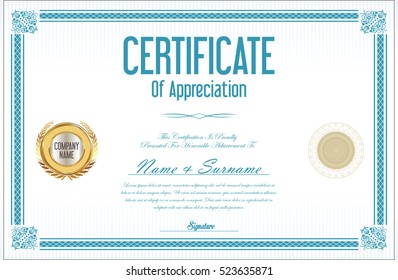Certificate template retro design 