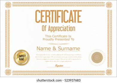 Certificate template retro design