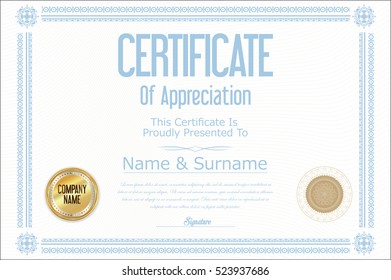 Certificate template retro design