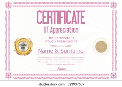Certificate template retro design