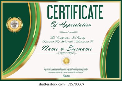 Certificate template retro design 