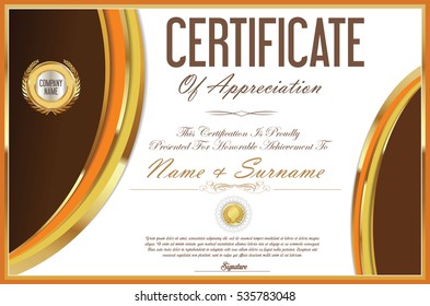 Certificate template retro design 
