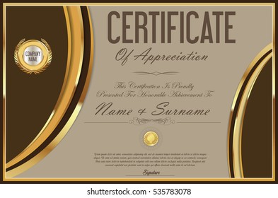 Certificate template retro design 
