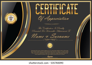 Certificate template retro design 