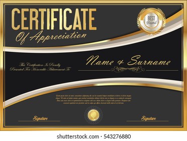 Certificate template retro design
