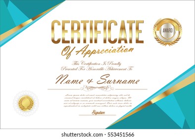 Certificate template retro design