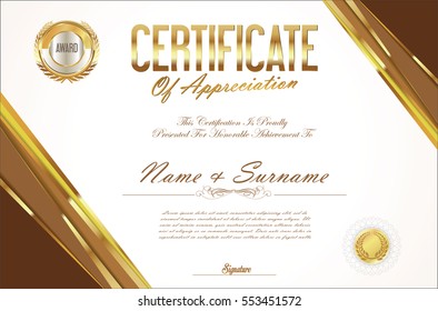 Certificate template retro design