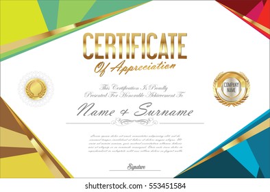 Certificate template retro design
