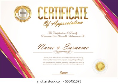 Certificate template retro design
