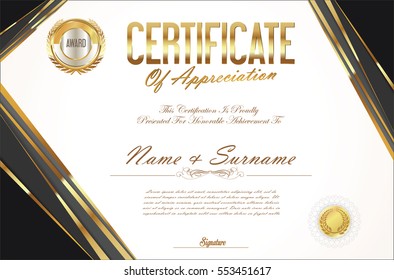 Certificate template retro design