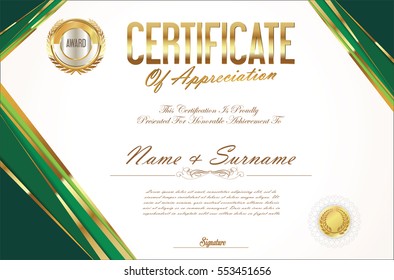 Certificate template retro design
